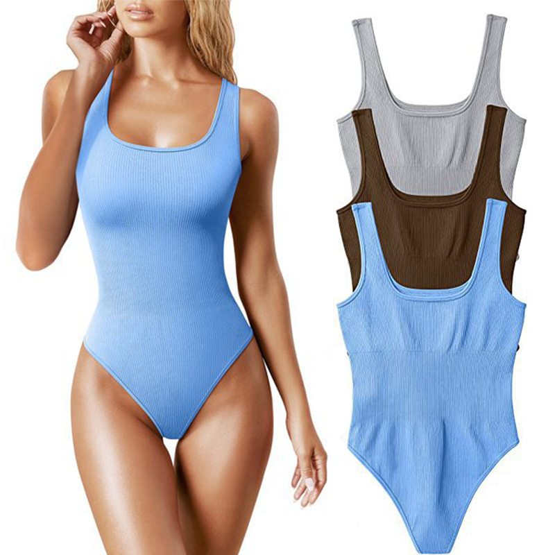 Summer Clothing Vintage - Однотонное Боди без рукавов в стиле