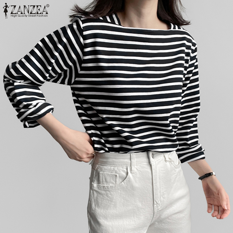 Summer De Clothing - Женские повседневные полосатые блузки ZANZEA, весенние