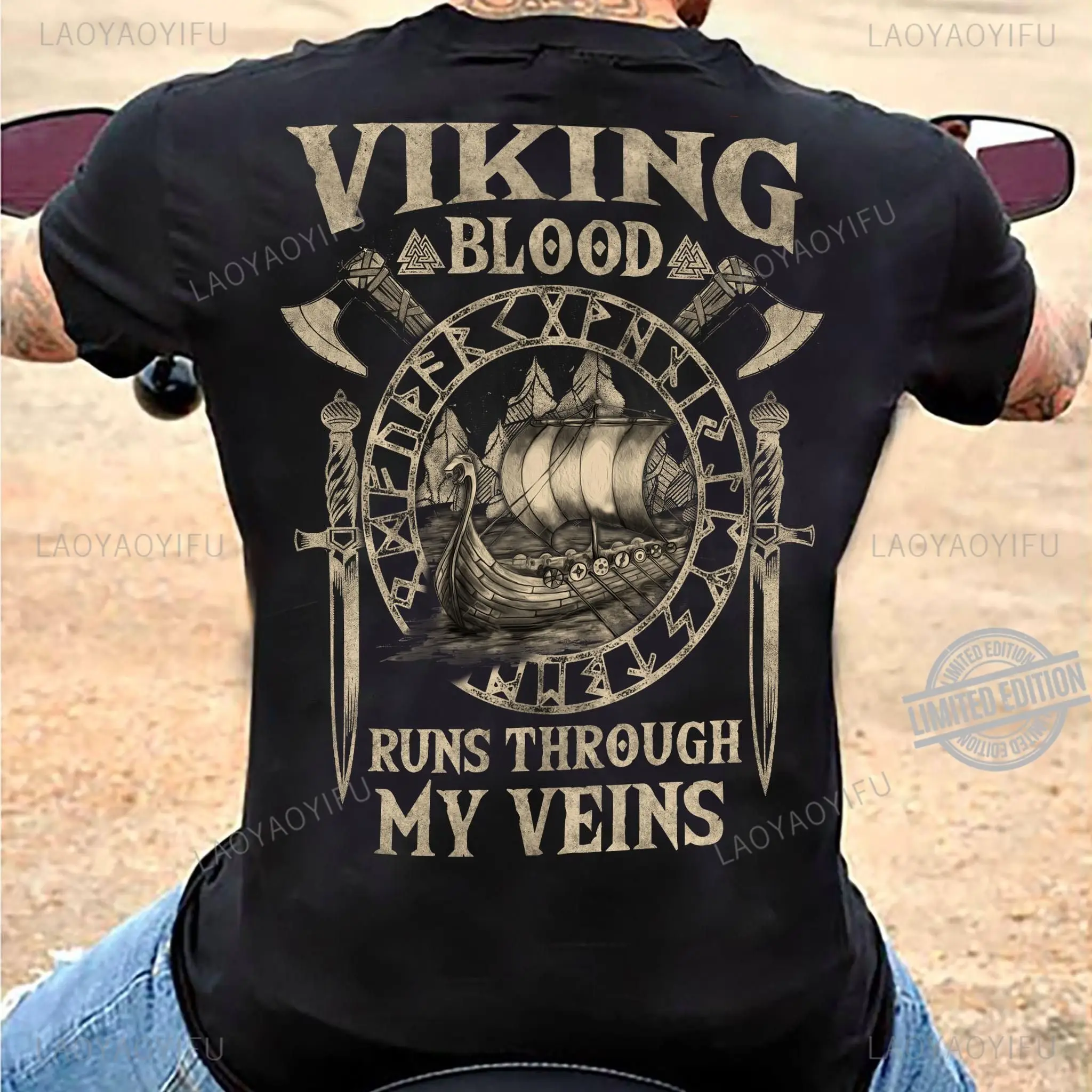 Summer Viking Clothing - Высококачественная мужская футболка с коротким рукавом