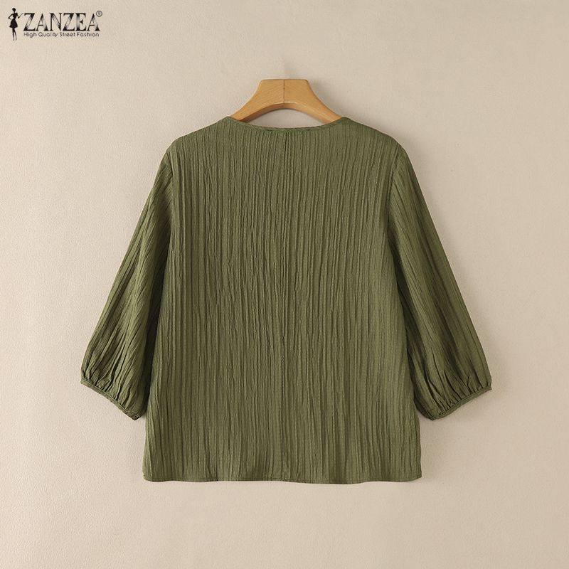 Женские блузки ZANZEA с жатой  – обзор и цена Summer De Clothing