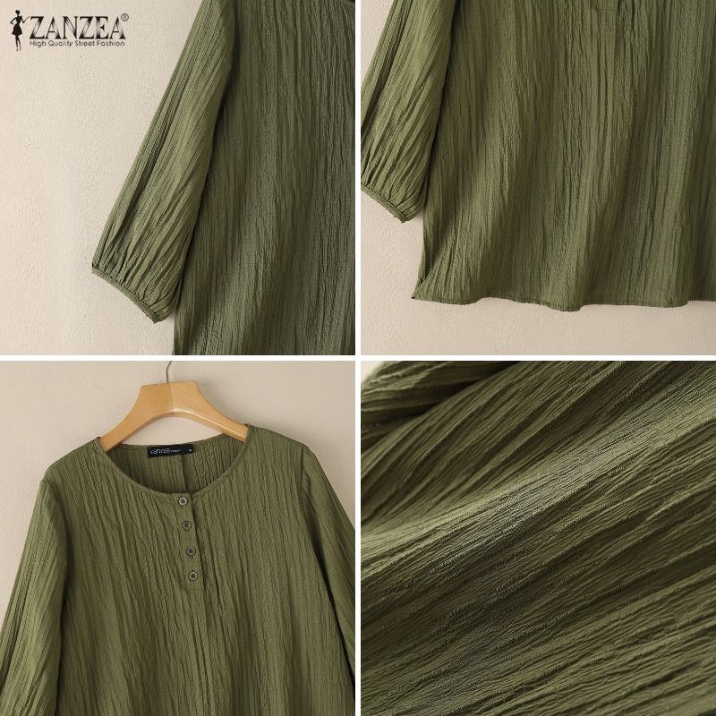 Женские блузки ZANZEA с жатой  – обзор и цена Summer De Clothing