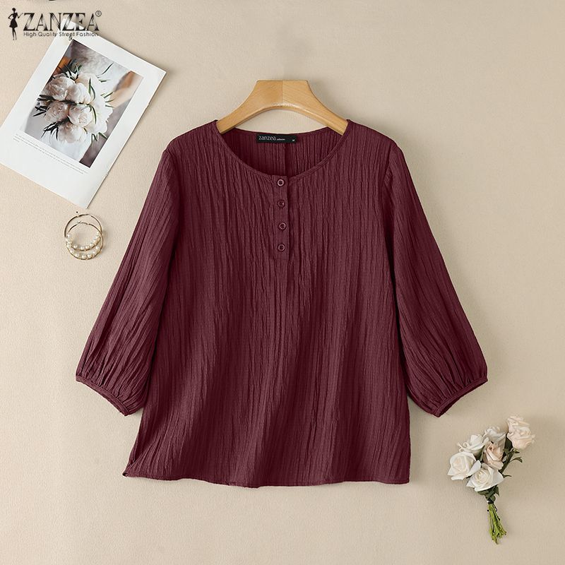 Женские блузки ZANZEA с жатой  – обзор и цена Summer De Clothing