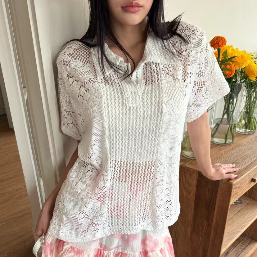 Ретро-рубашка с кружевным воро – обзор и цена Summer Clothing Online